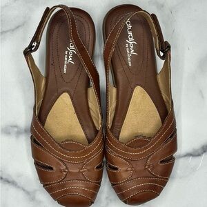 Women's 7.5 Brown Leather Slingback Shoes